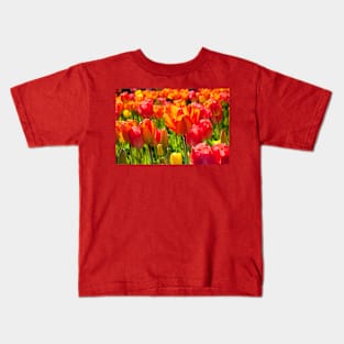 A full frame of tulips Kids T-Shirt